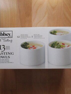 Set of 12 Libbey Ceramic Tasting Bowls 3" Dia x 2" tall New
